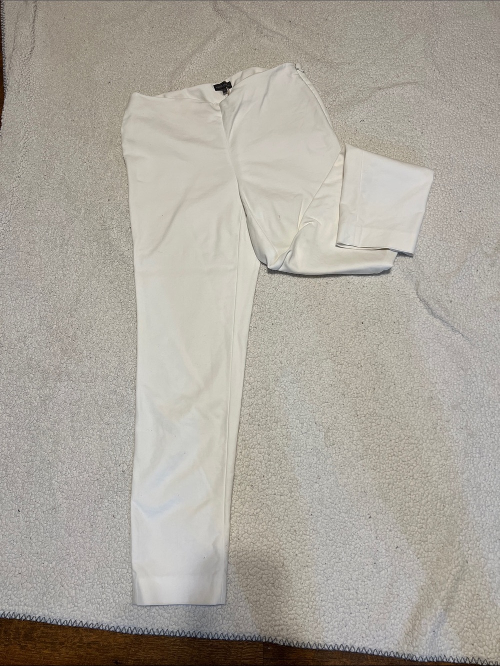 Women White Stretch Knit Pants